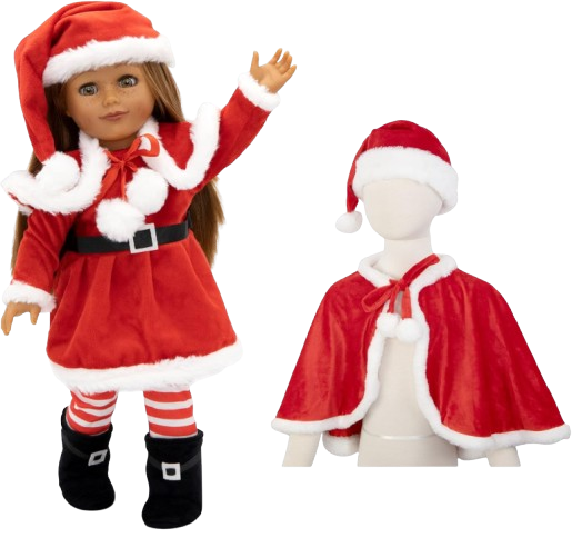 Christmas Holiday Dress with Santa Hat Set
