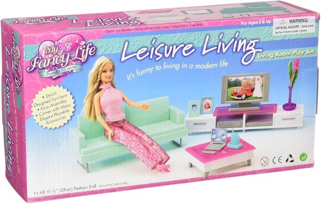Family Room Dollhouse Furniture Collection Set
