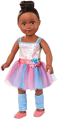 Poseable Ballerina Doll Dark Brunette Hair Set